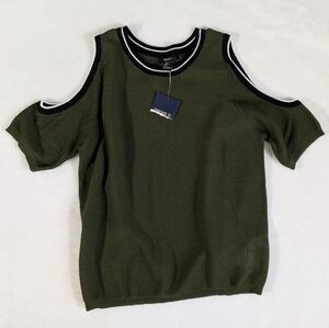 ❤️ Forever 21 Cold Shoulder Knit Mesh Top Size Small